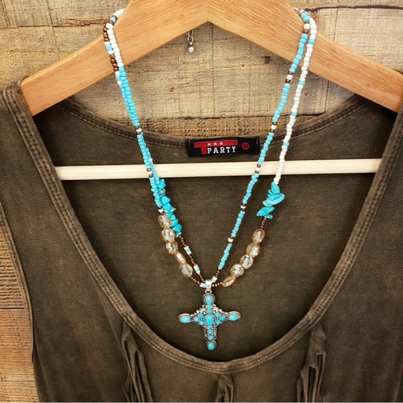 Chocolate Brown Fringe Tank Style Tunic - Picture 5 of 9